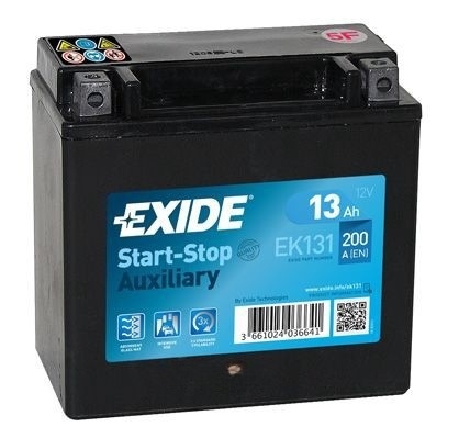 Батарея аккумуляторная EXIDE 13А/ч 200А прямая полярн. стандартные (Европа) клеммы