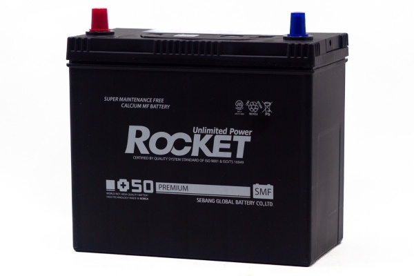 Батарея аккумуляторная ROCKET SMF75B24R 55А/ч 520А прямая полярн. тонкие вынос. (Азия) клеммы