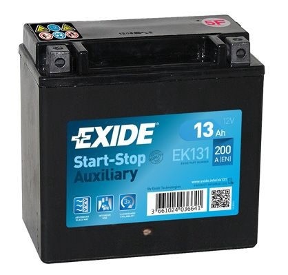 Батарея аккумуляторная EXIDE 13А/ч 200А прямая полярн. стандартные (Европа) клеммы