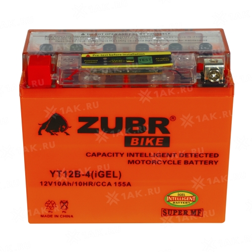 Аккумуляторная батарея ZUBR 10 Ah YT12B-4 (iGEL)