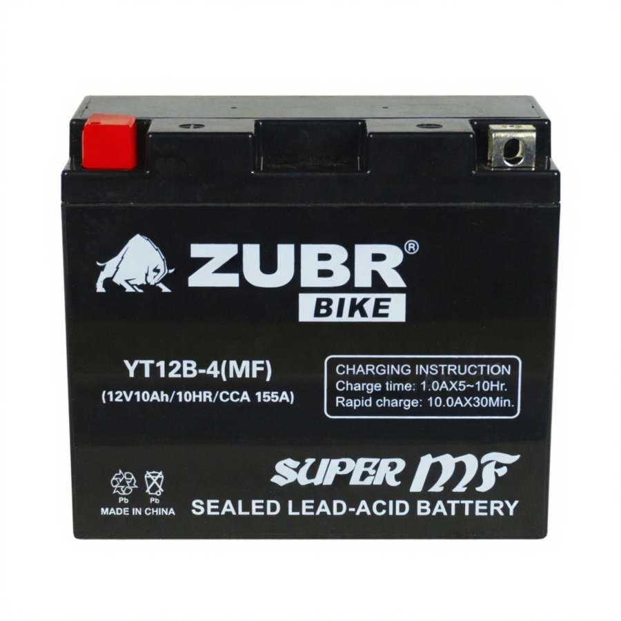 Аккумуляторная батарея ZUBR YT12B-4 (MF) 10 Ah 